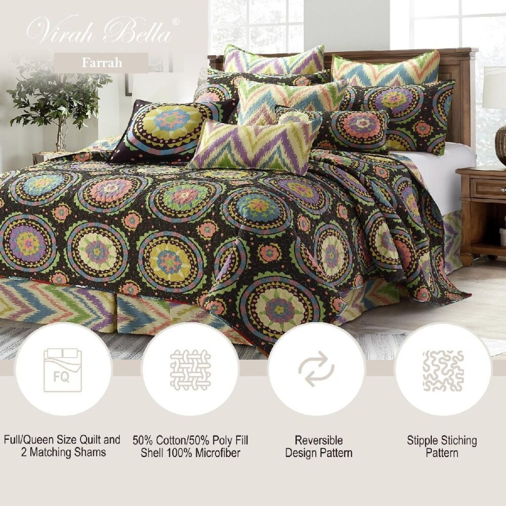 Farrah 3pc Quilt set by Virah Bella
